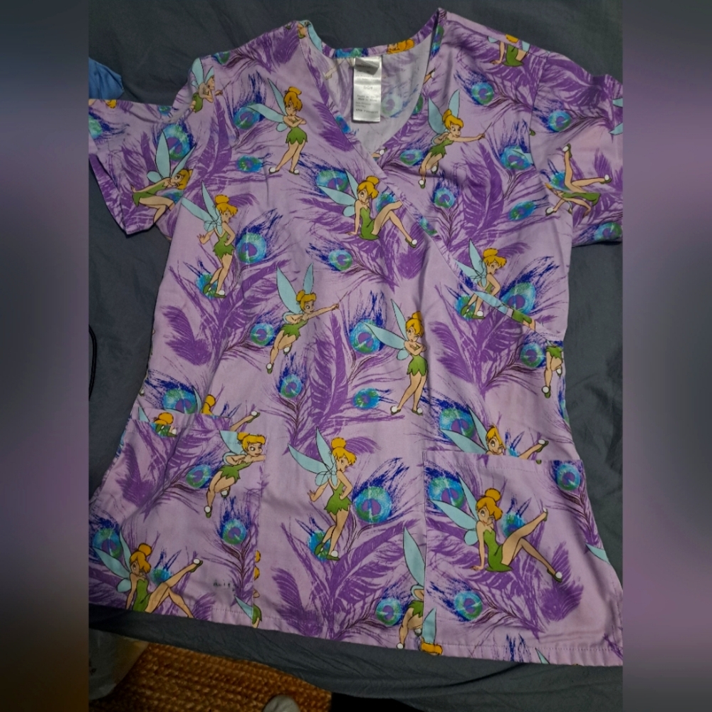 Tinkerbell Scrub Top